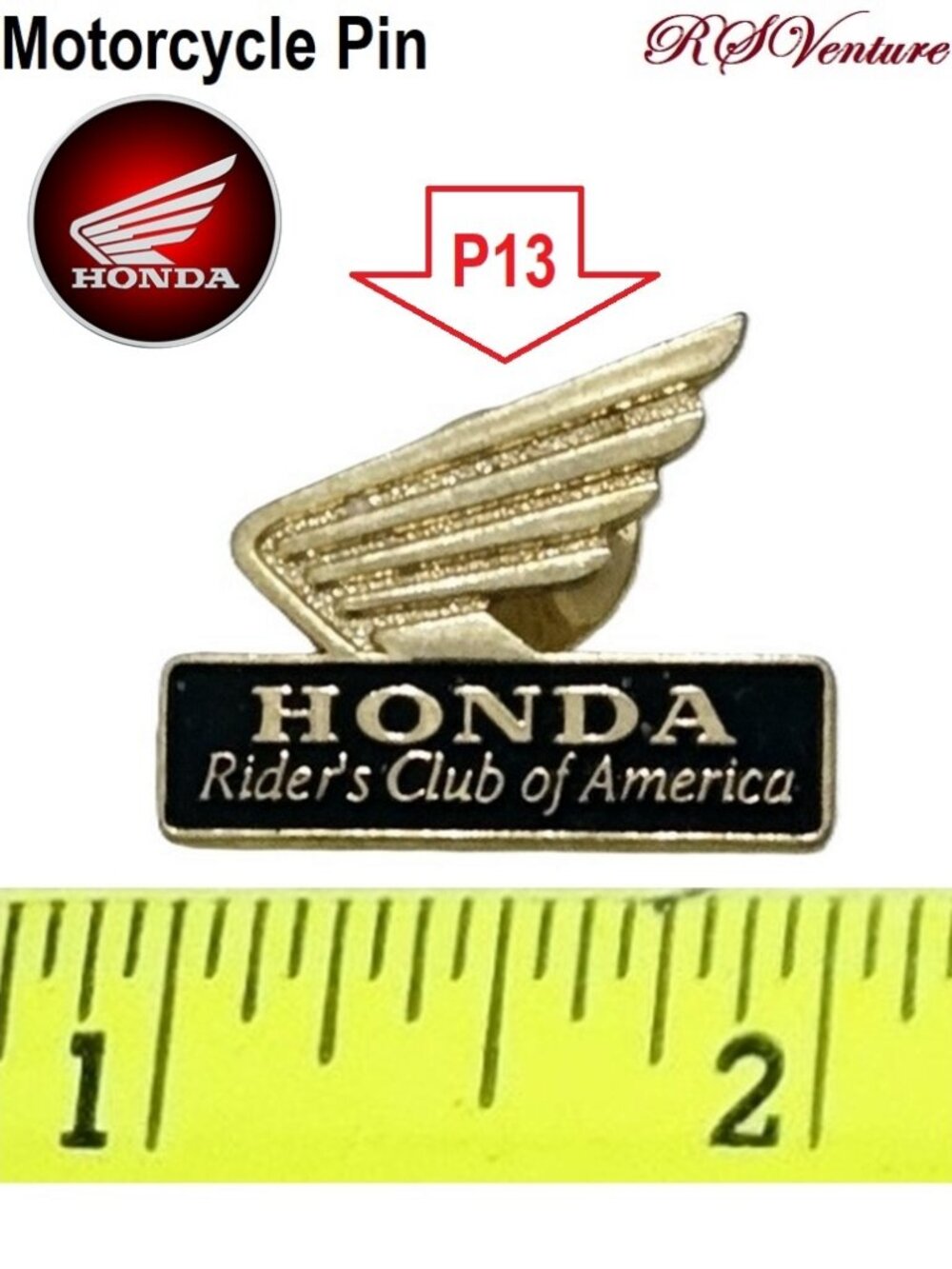 Buy 1 get 1 FREE, Vintage Honda Rider's Club Motorcycle Pin